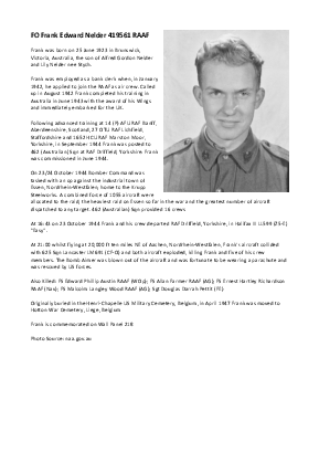 A preview of a PDF biography for Nelder, Frank Edward